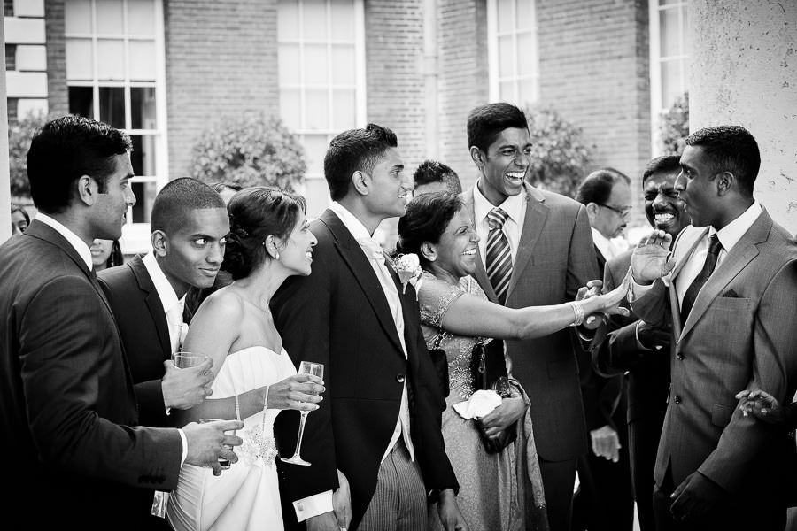 black and white modern asian wedding picture