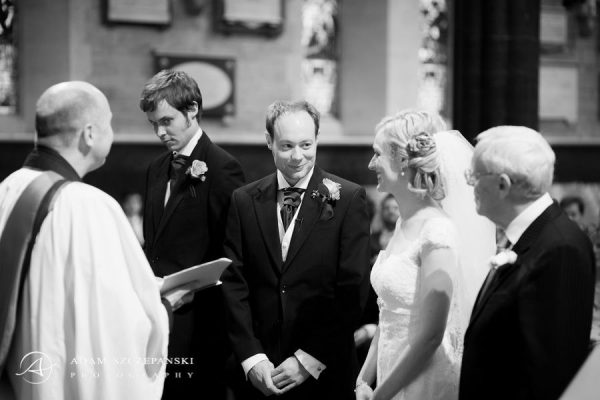 lynnane and james at their wedding ceremony in the london church