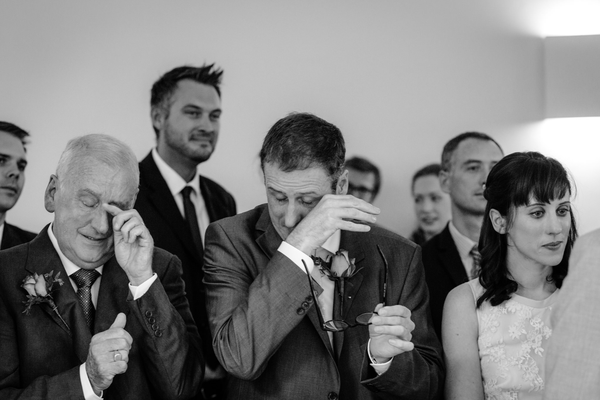 Clissold House wedding family men cry