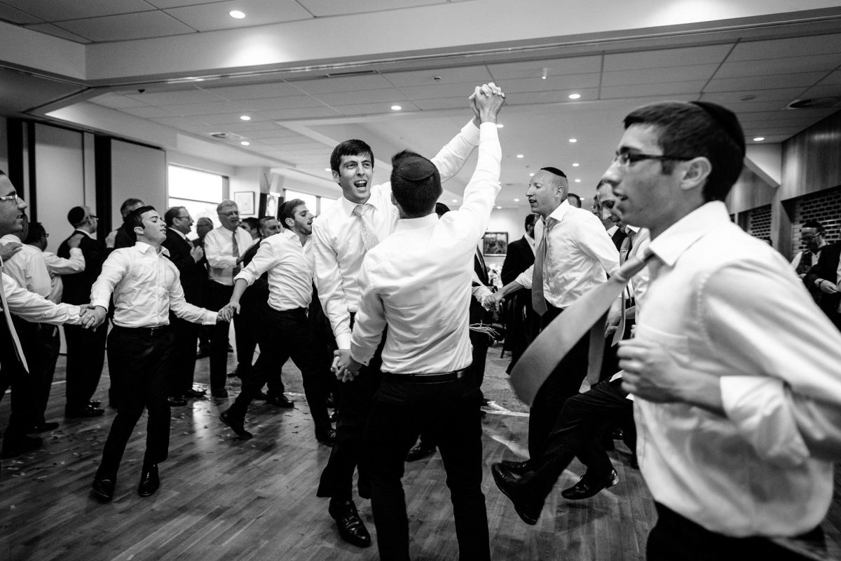jewish wedding men dancing on the wedding party