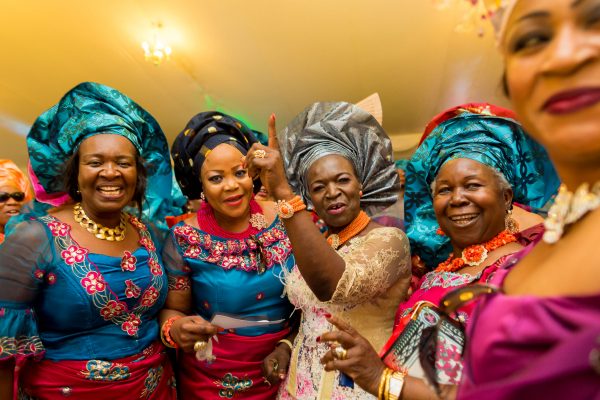 Addington Palace wedding nigerian woman dancing in their colourful dresses