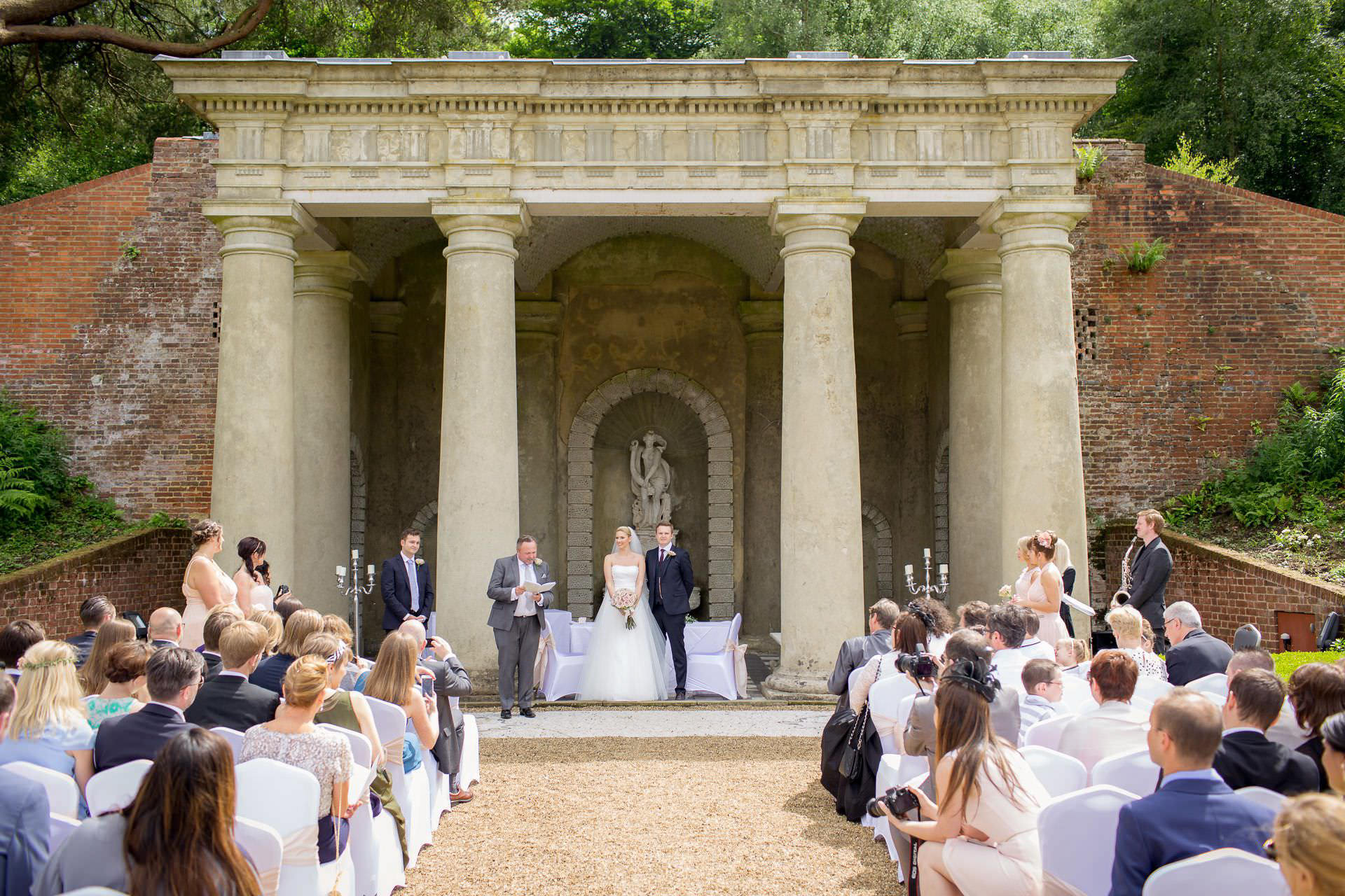 Wotton House wedding ceremony from the back