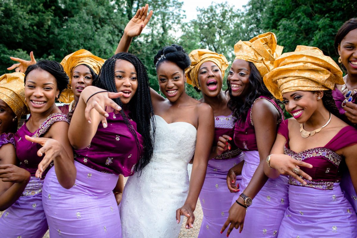 Nigerian Wedding Photographers bride and bridesmaids London