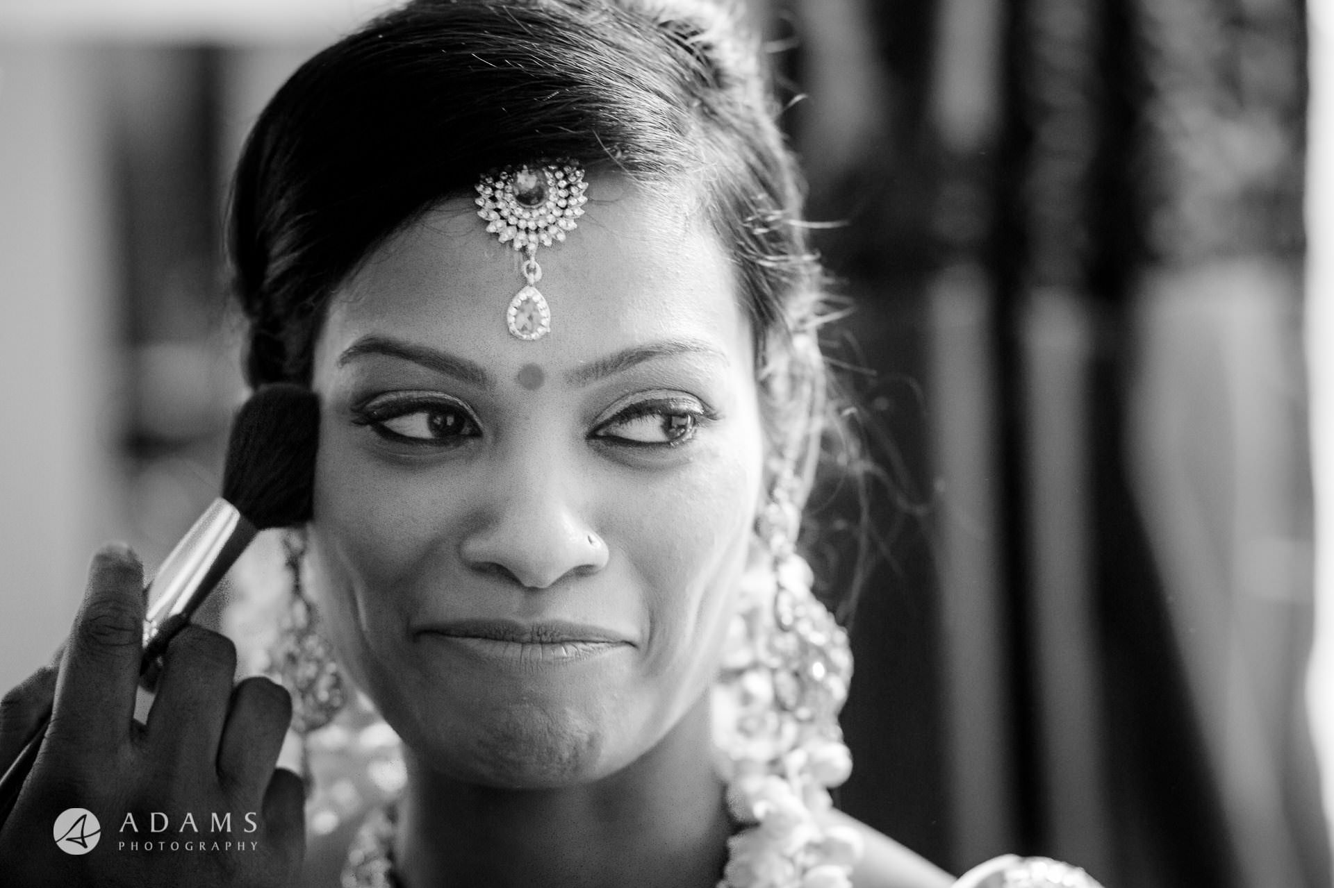 black and white photo of bride sara