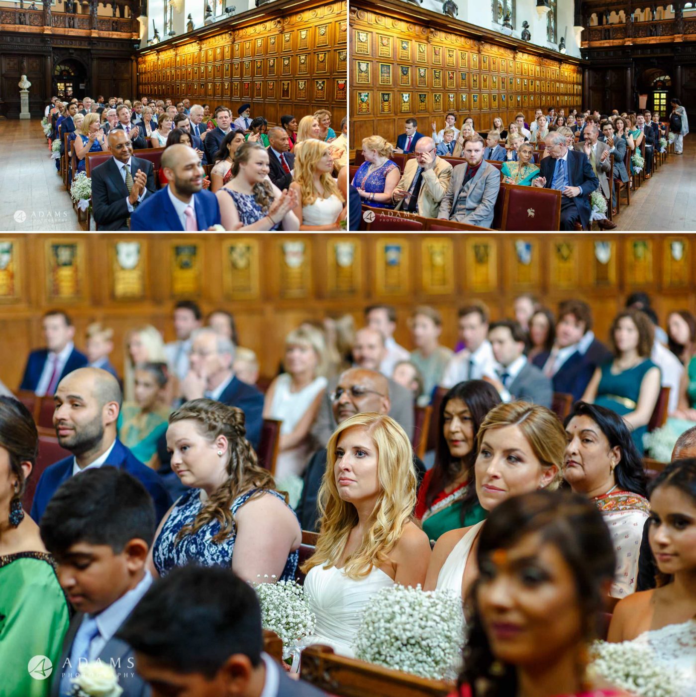 middle temple hall wedding guests look at the ceremony