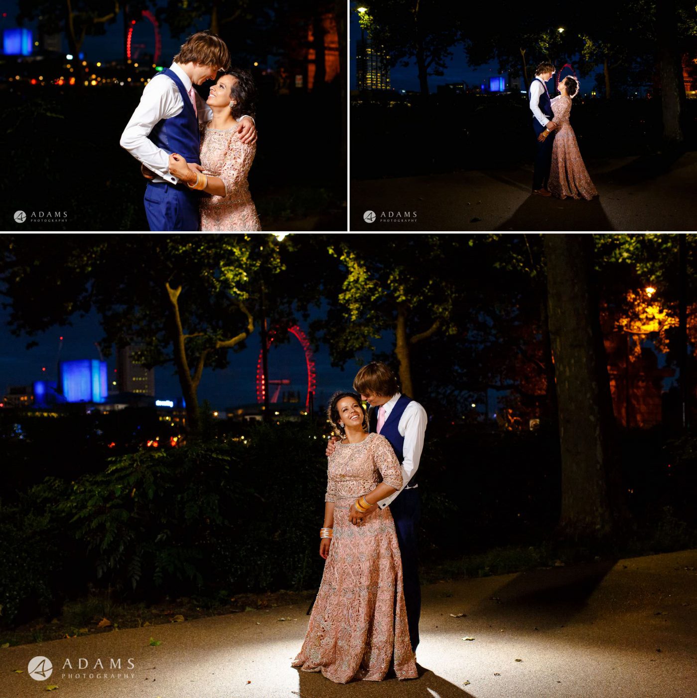 middle temple hall wedding photography couple photo shoot during the blue hour view of london