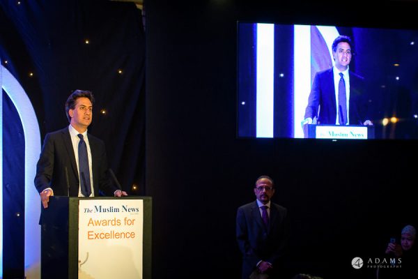 Event photographer London Ed Miliband giving a speech