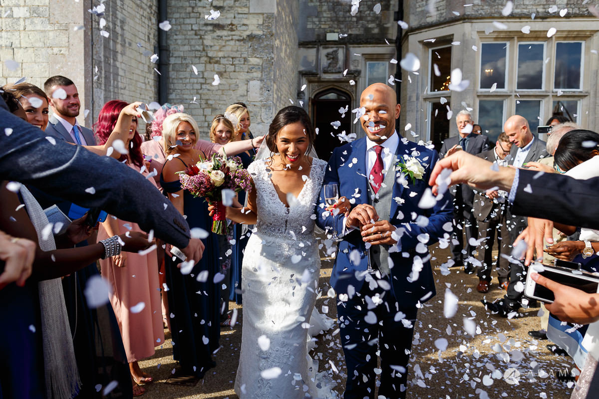 Froyle Park wedding photo of confetti