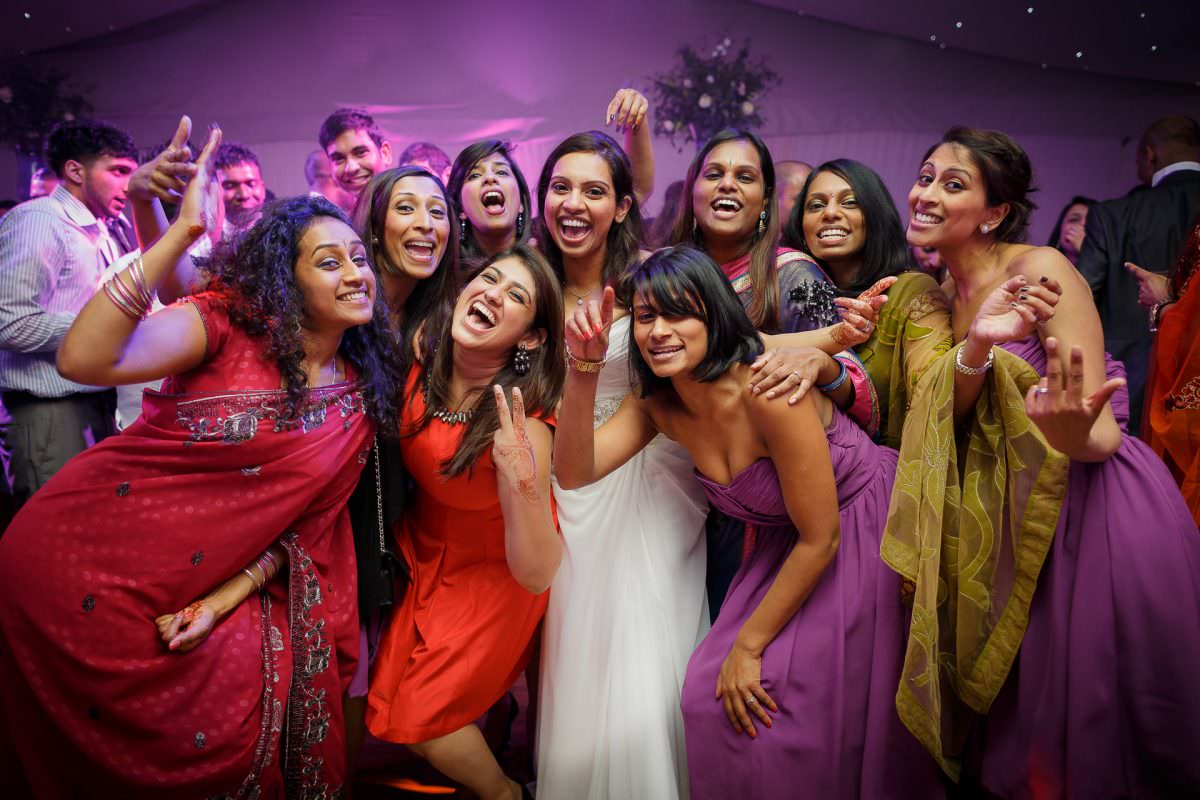 Tamil Bridal Party Dancing Posing