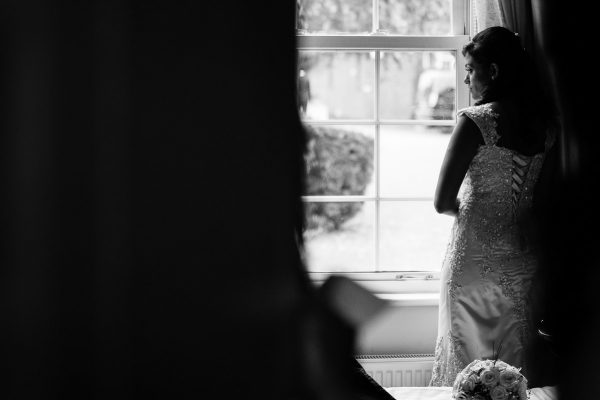 Tamil wedding photography Bridal Portrait Photo Looking Through Wondow