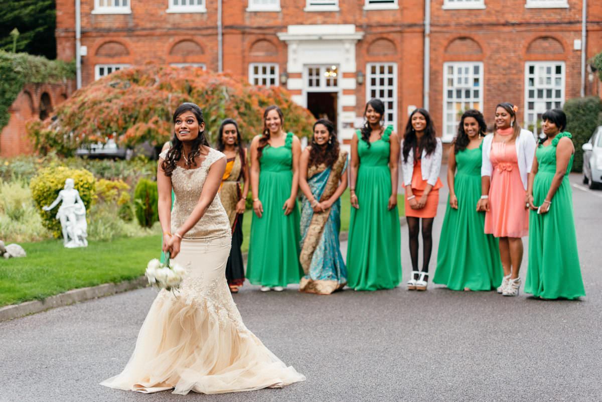 Tamil Bride Throwing Bouquet