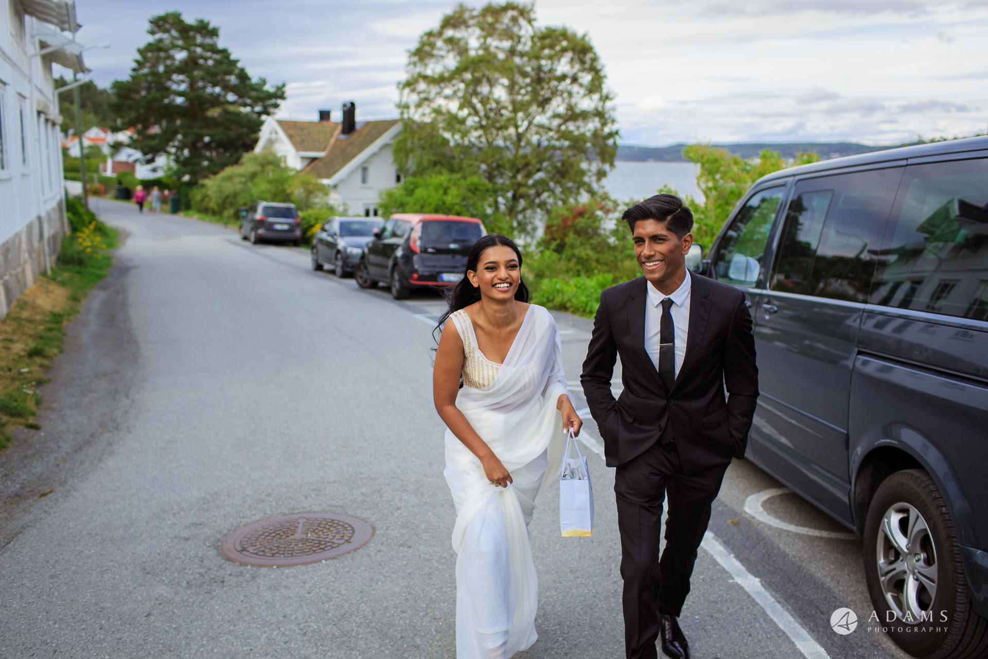Engagement Photos near Oslo, Norway couple walking