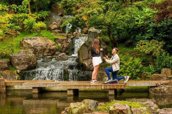 Photo of the Surprise Proposal in Kyoto garden in London