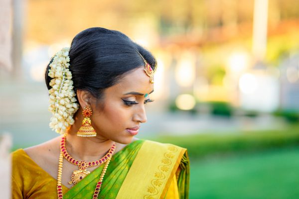Asian bride portrairt at her wedding in London