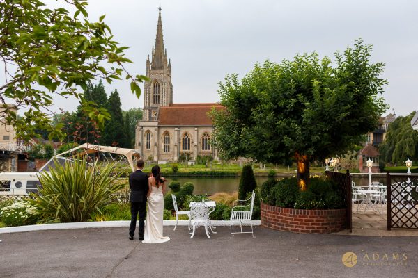 Photo of the bride and groom at McDonald Compleat Angler Hotel