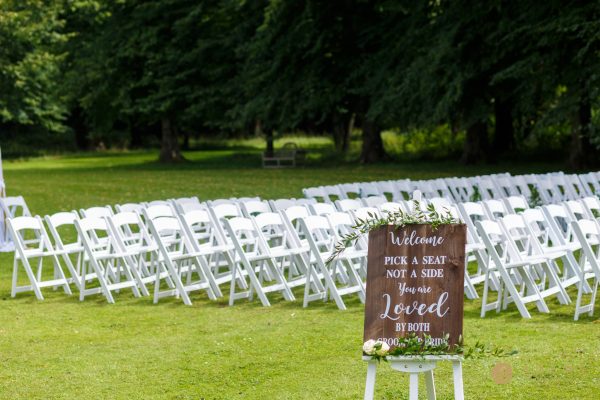 wedding ceremony chairs outdoor at Great Fosters Hotel