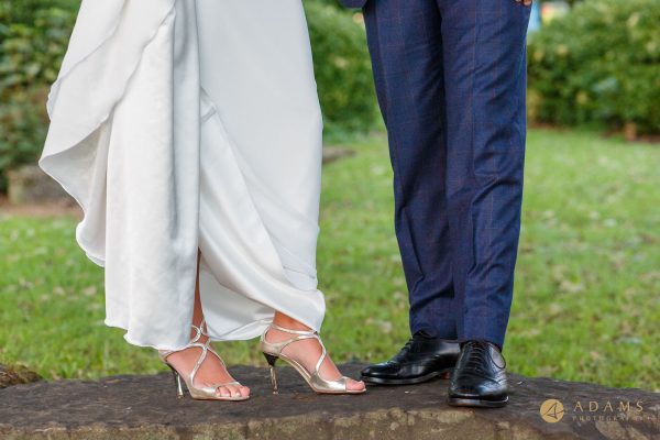 wedding shoes of the bride and groom