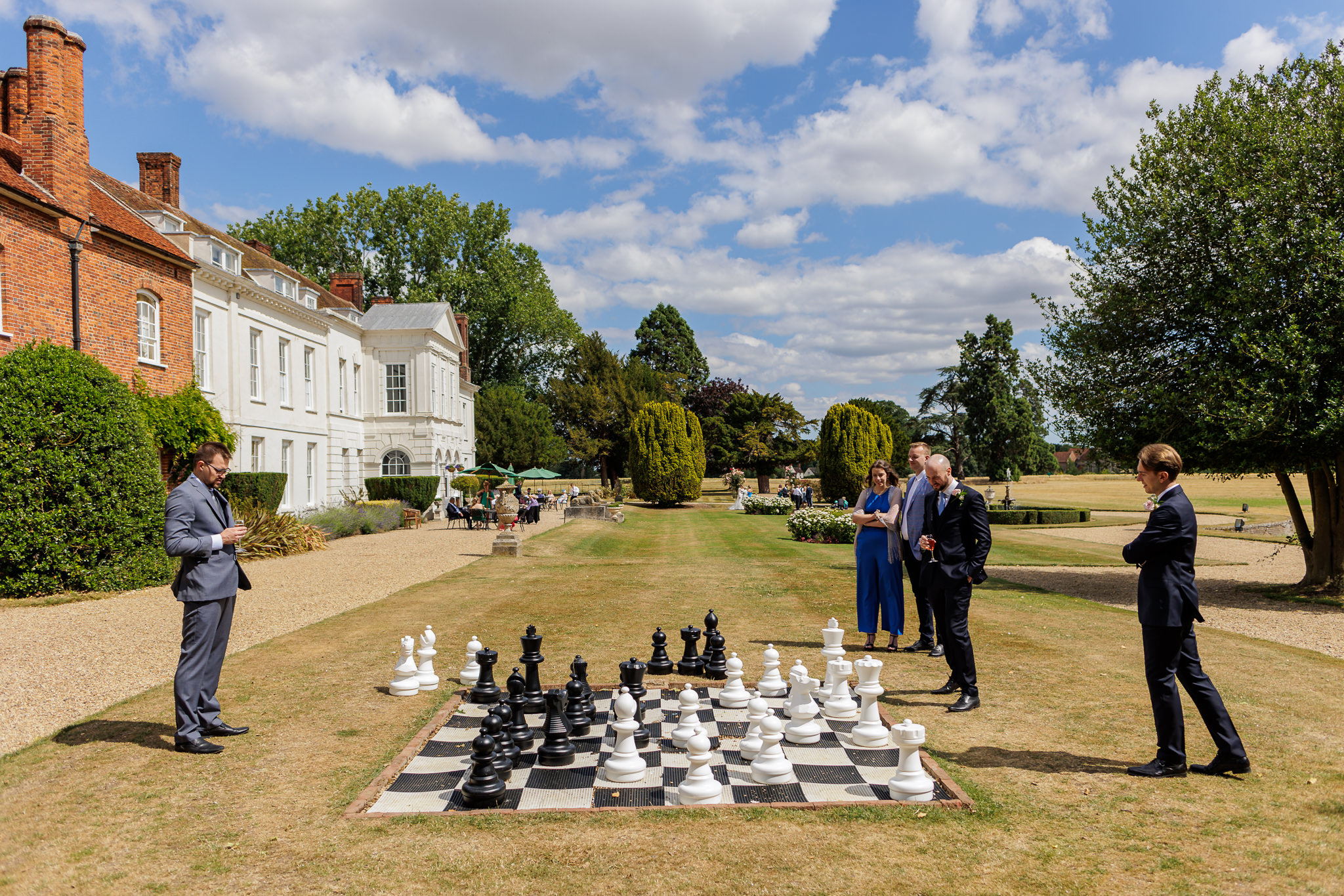 guests playing chess at Gosfield Hall