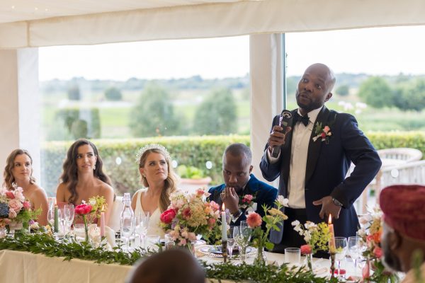 Brother of the groom gets emotional during his speech