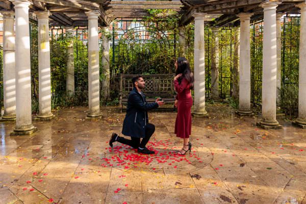 Marriage Proposal Photography at The Hill Garden & Pergola