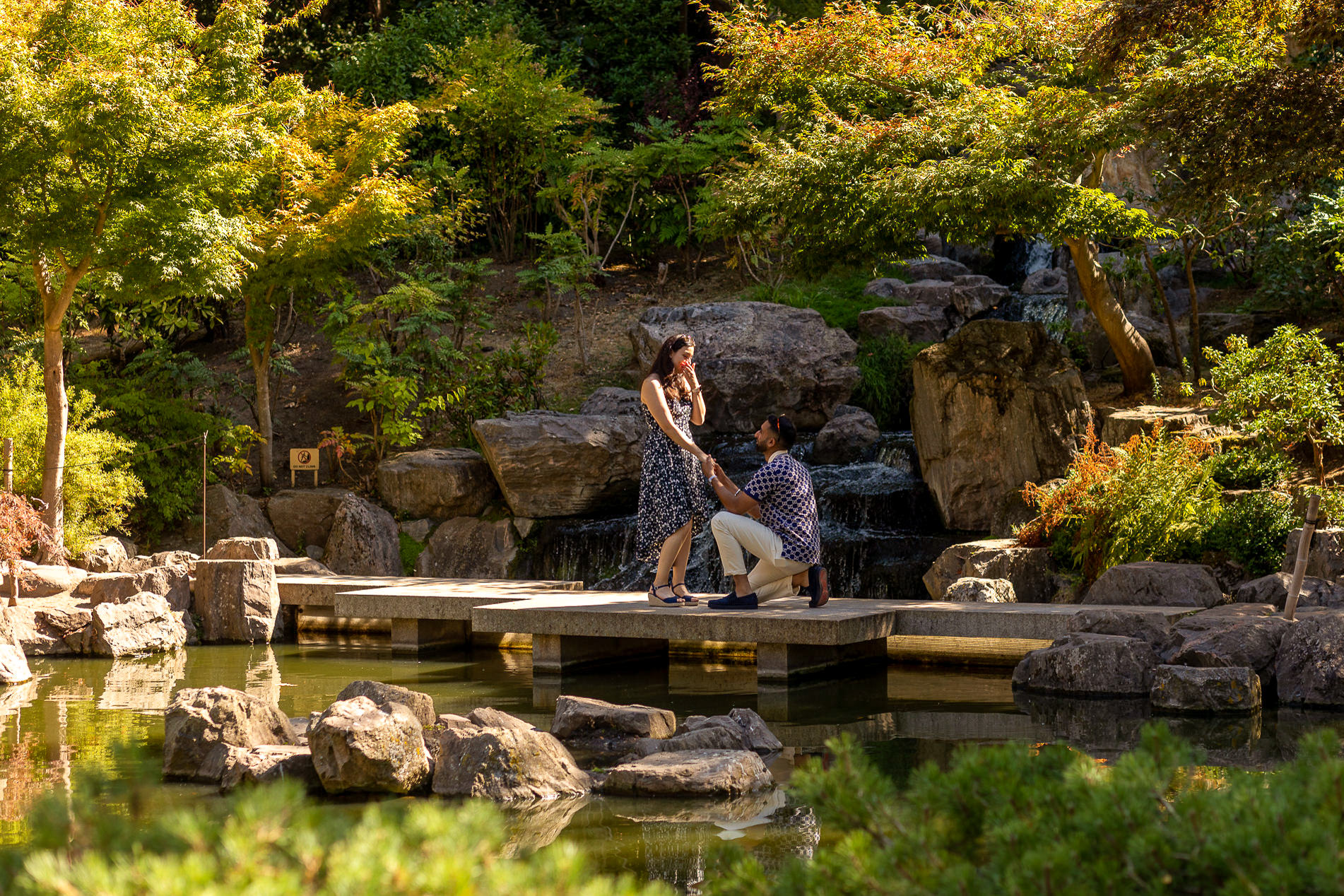 Marriage Proposal Moment atKyoto Garden in Holland Park