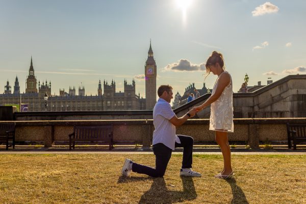 Proposal in front of Big Ben on St Thomas Hospital Grounds
